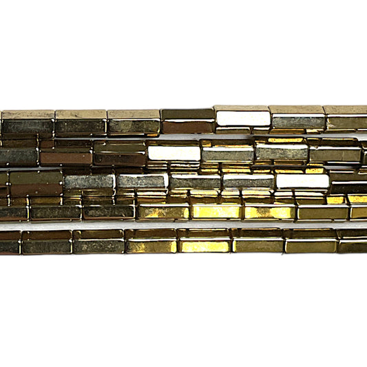Fil de perle Hématite electroplaquée bronze/doré HED-89