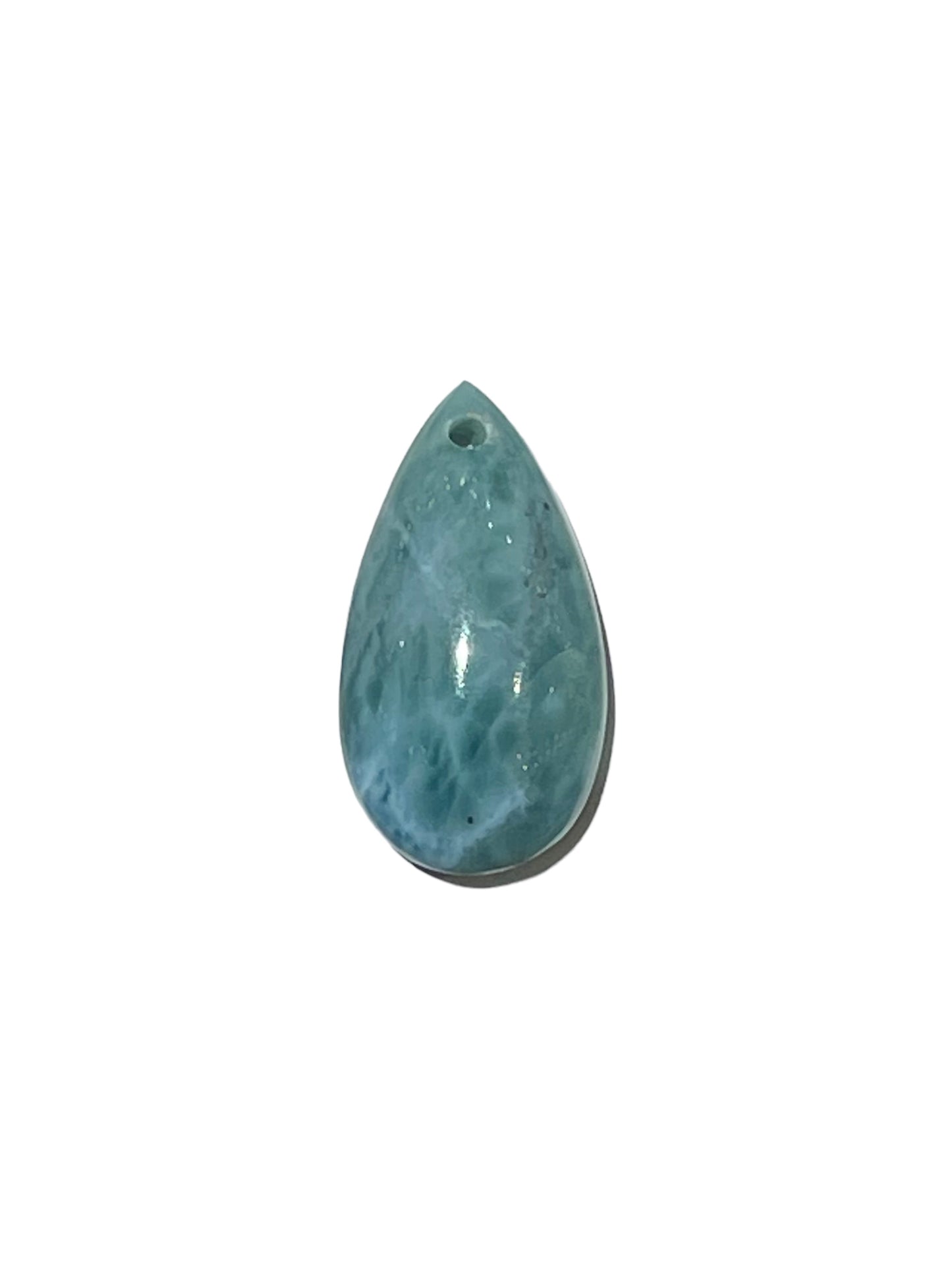 Pendentif Larimar forme goutte percé devant