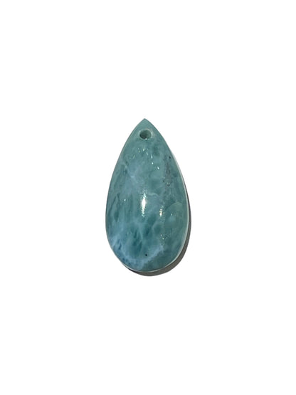 Pendentif Larimar forme goutte percé devant