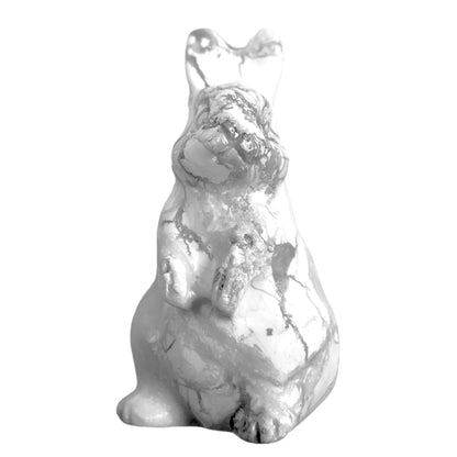 Figurine Lapin en Howlite blanche