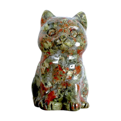 Figurine chat en Unakite