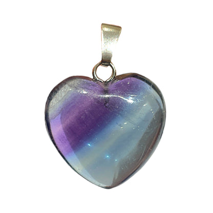 Pendentif Fluorine multicolore en coeur