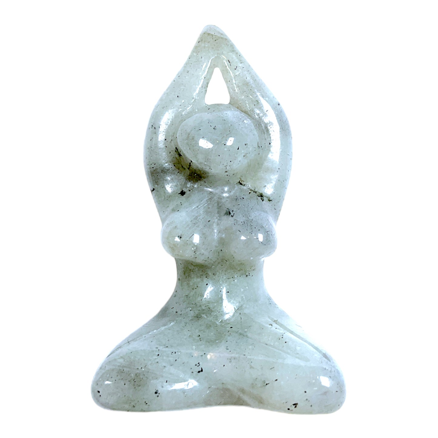 Figurine déesse de la méditation en Labradorite