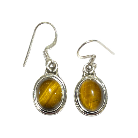 Amber & Silver Earring