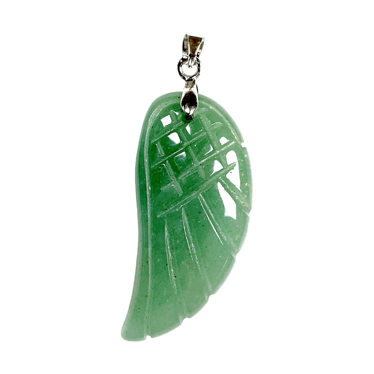 Pendentif Aventurine verte en aile épaisse