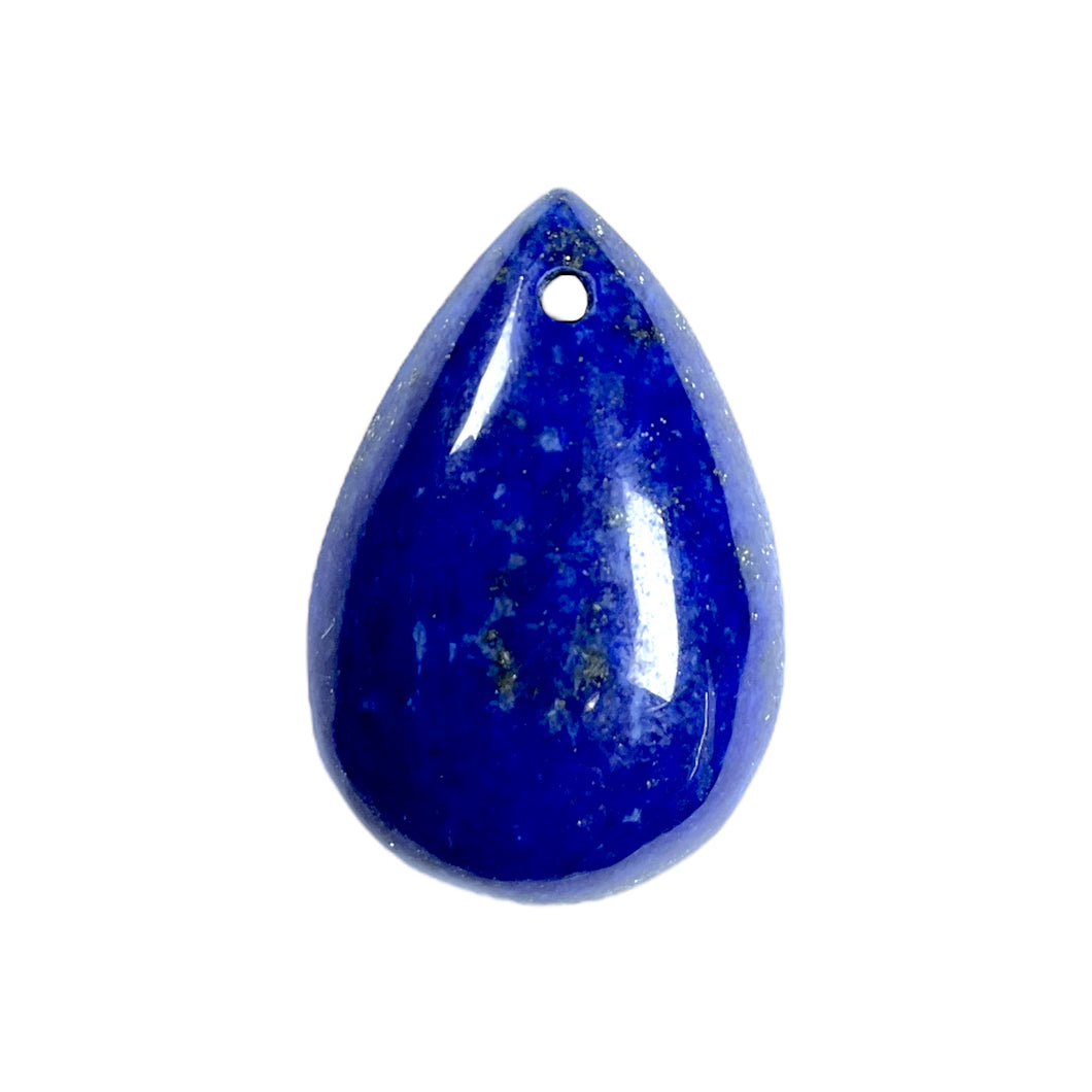 Pendentif goutte plate Lapis-lazuli percé devant