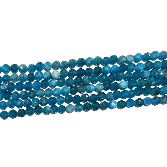 Fil de perles facettées Apatite bleue