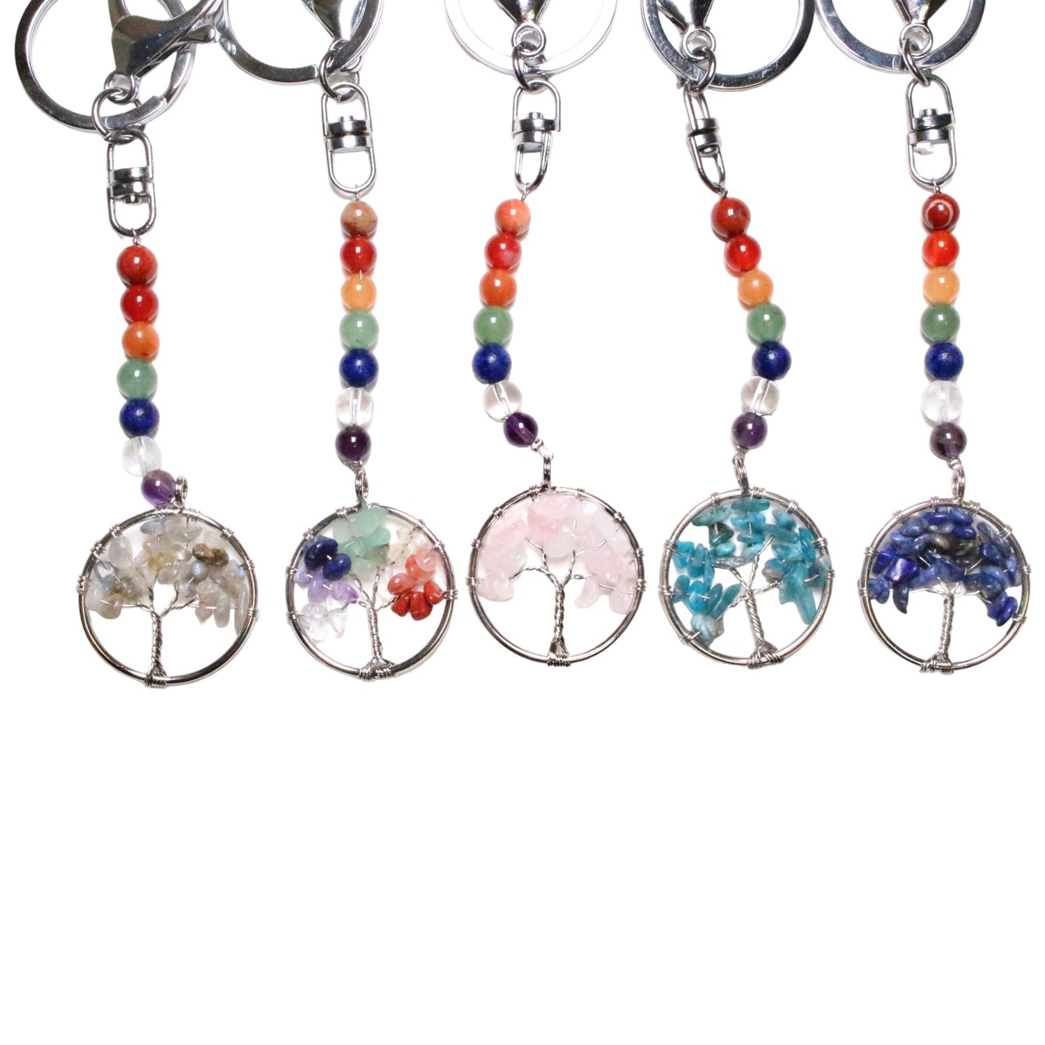 Porte-clés arbre de vie 7 chakras - Foliesbijoux