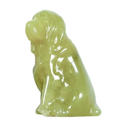 Figurine de chien en Jade citron