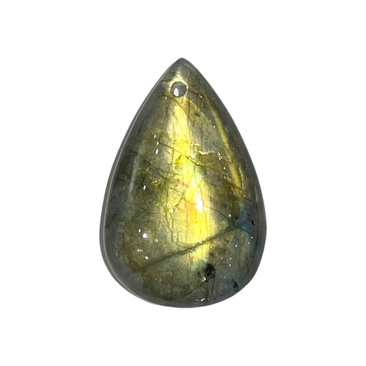 Pendentif Labradorite goutte plate percé devant