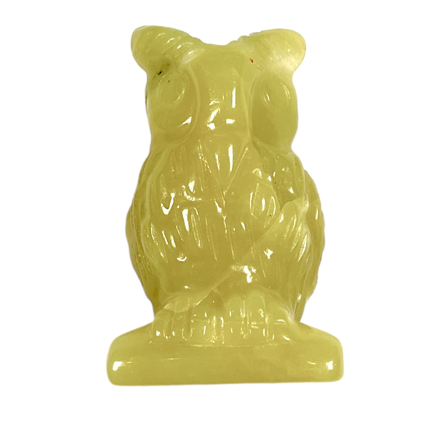 Figurine Hibou en Jade citron