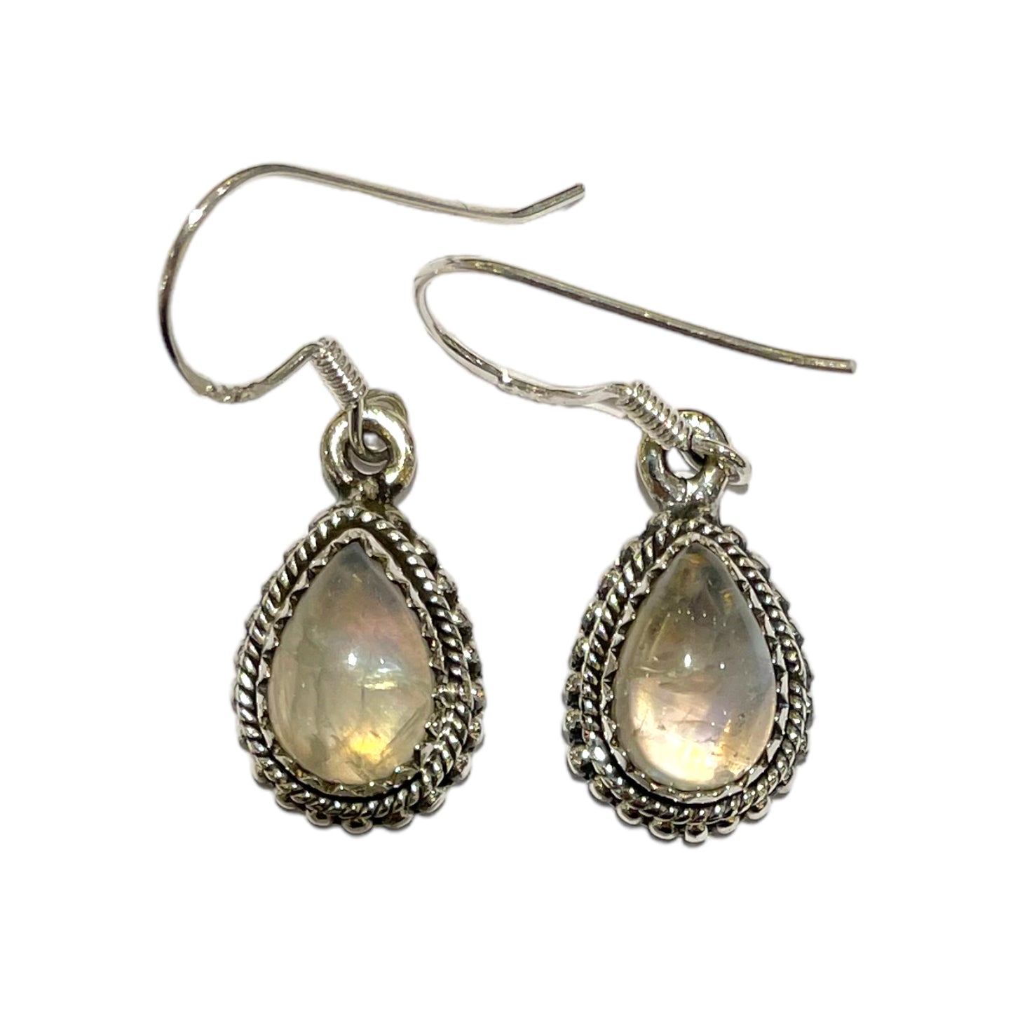 Amber & silver earring