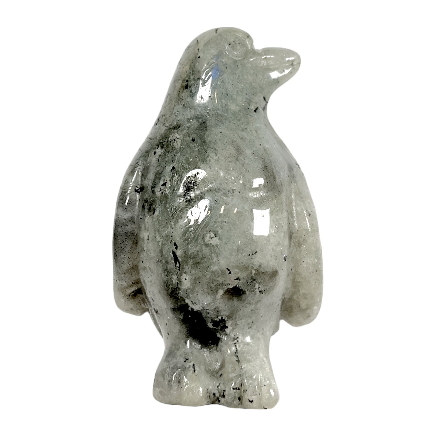 Figurine de pingouin en Labradorite