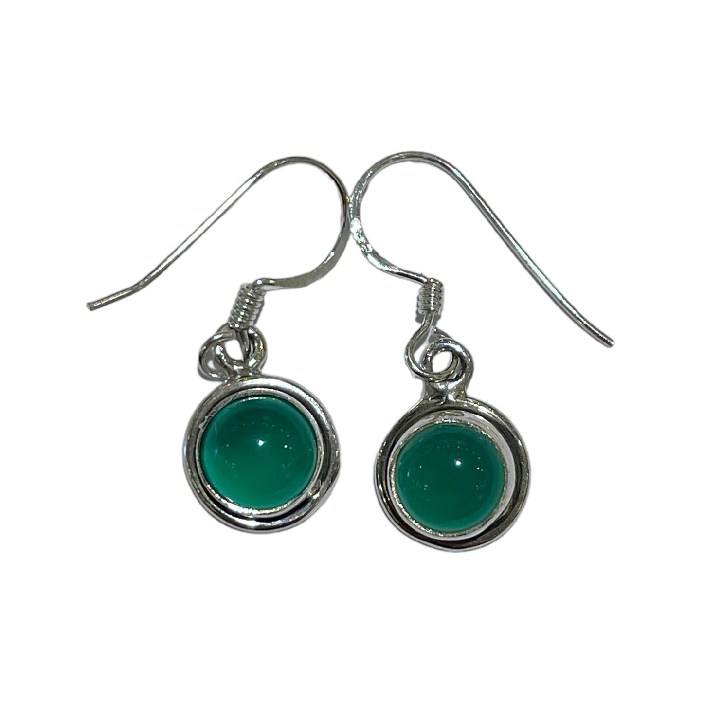 Boucle d'oreille en Argent 925 & Agate verte