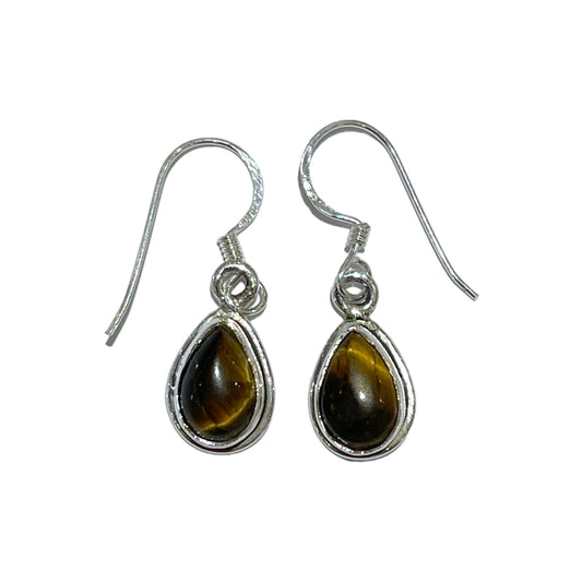 Amber & silver earring