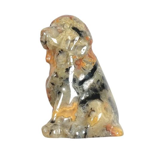 Figurine de chien en Agate crazy