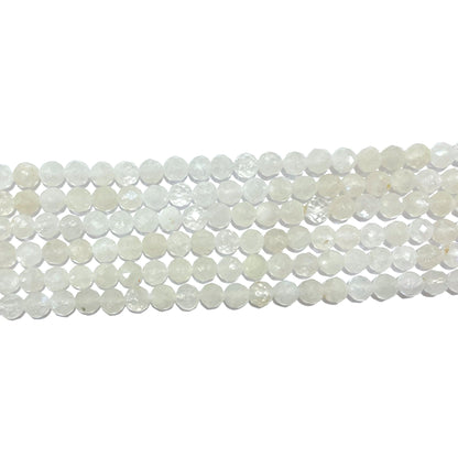 Fil de perles facettées Pierre de lune bleutée - Foliesbijoux