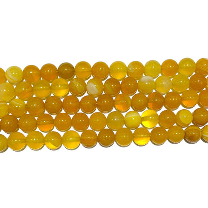 Fil de perle Agate jaune chauffée - Foliesbijoux