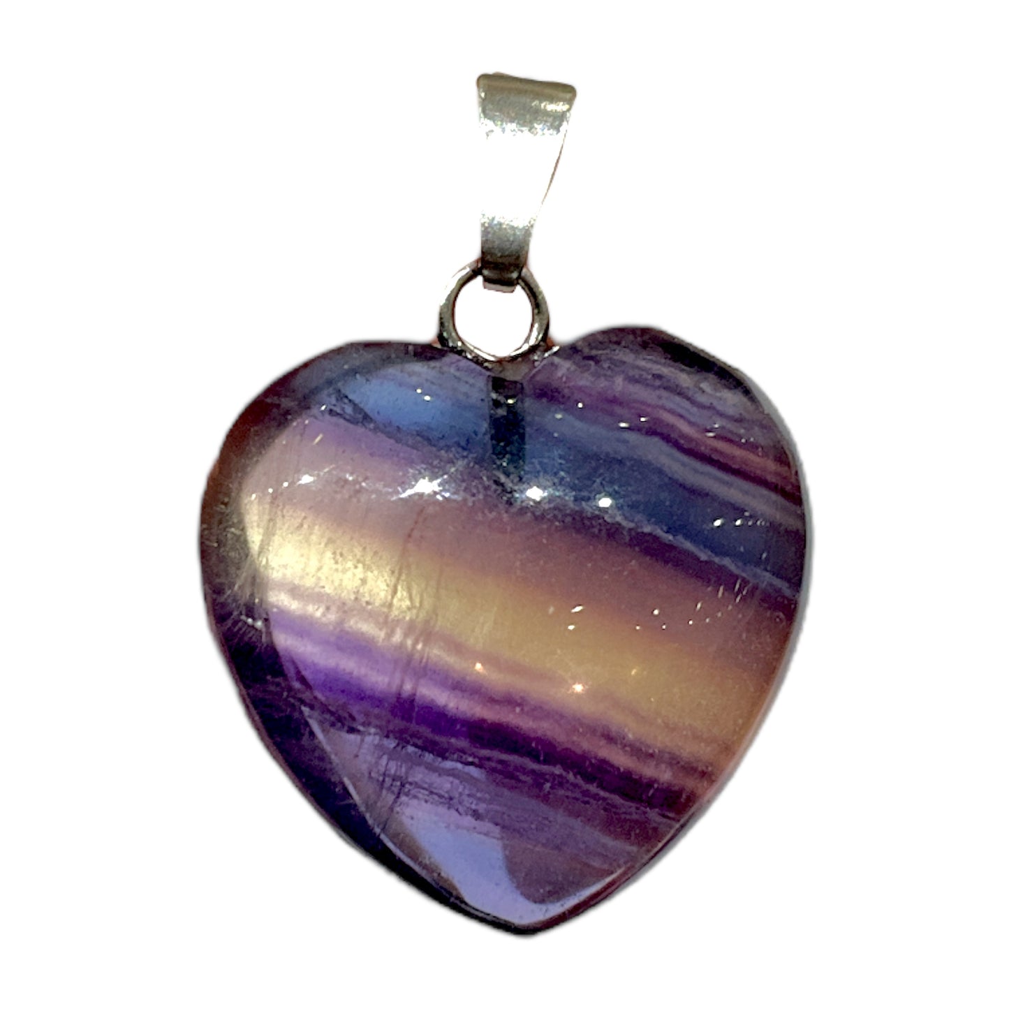 Pendentif Fluorine multicolore en coeur