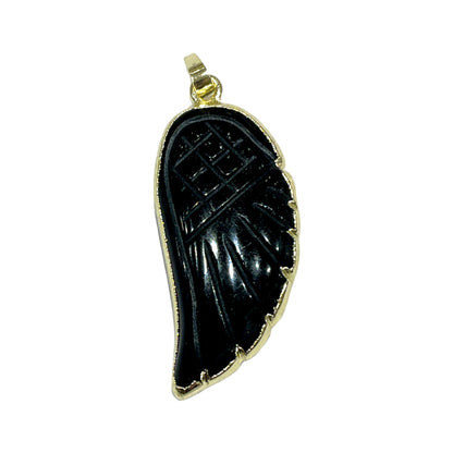 Pendentif en aile Obsidienne noire