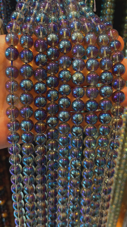 Fil de perle aqua aura bleu