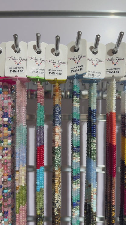 Fil de perle rondelles Jade teinté 2x4 mm (7 coloris disponible)