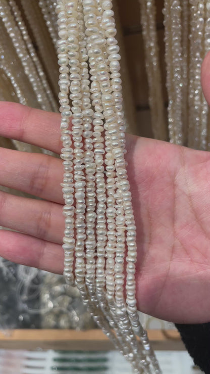 Fil de perle d’eau douce 3.5-4 mm [28]