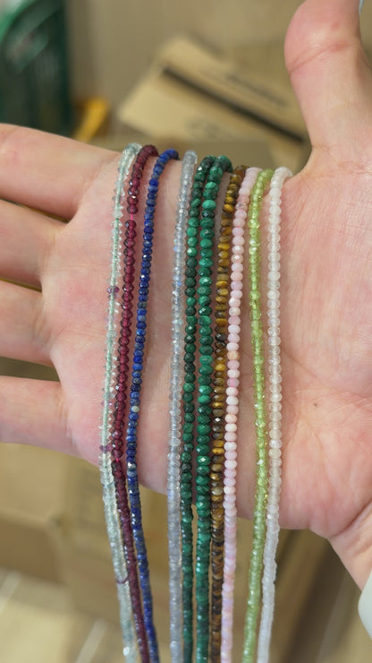 Fil de perles facettés 2x3 mm (29 pierres disponible)