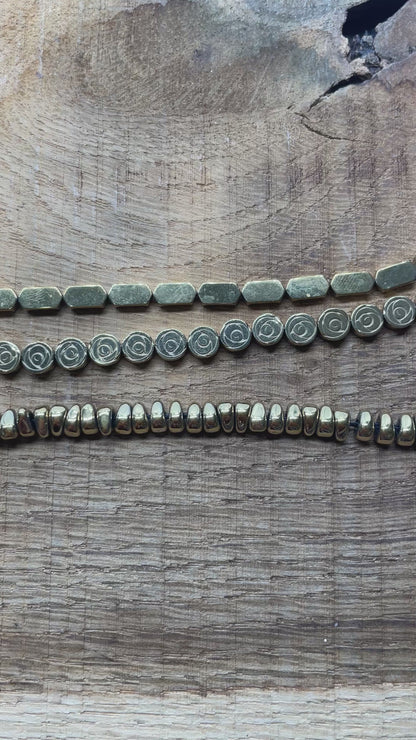 Fil de perle Hématite electroplaquée doré/bronze