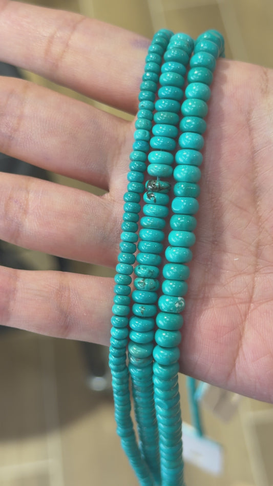 Fil de perles rondelle Turquoise de Chine RESTOCK NEW