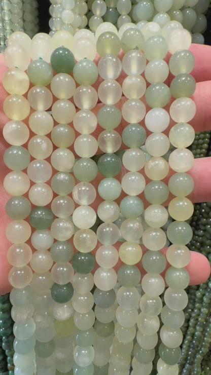 Chinese Green Jade Bead Strand A