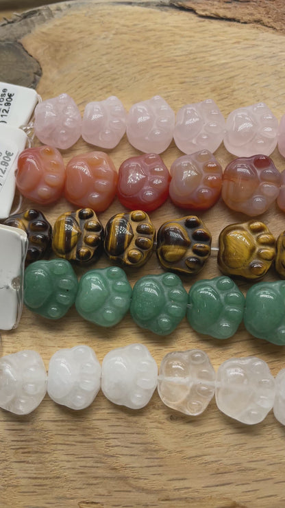 Fil patte de chat en pierre naturelle référence 32 — 15 mm (8 pierres disponible)