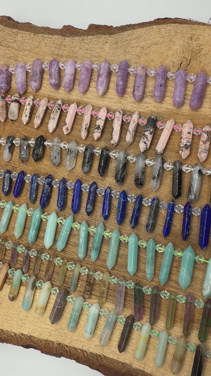 Fil pendentifs pointe 6-8x25-30 mm (15 pierres disponible)