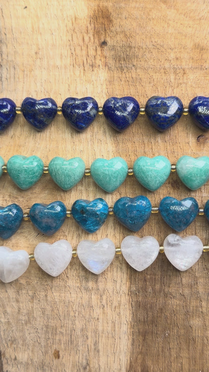 Fil de perle coeur 15 mm (12 pierres disponible)