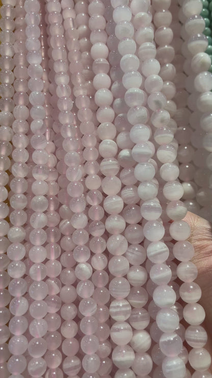 Fil de perle Mangano calcite rose A