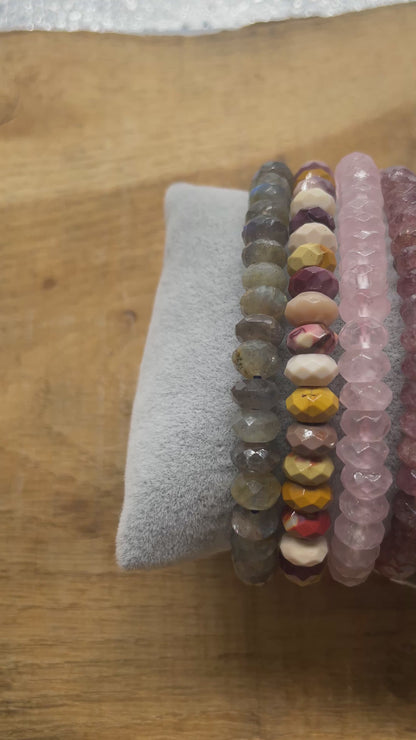 Bracelet rondelle facetté 8x5 mm (6 pierres disponible)