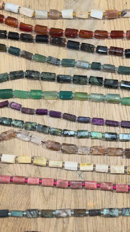 Fil de perle forme cylindrique 8x12 mm (35 pierres disponible)