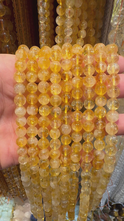 Fil de perle Citrine chauffée A+
