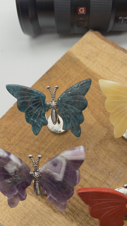 Papillon 7x4.5 cm avec support intégré (11 pierres disponibles)