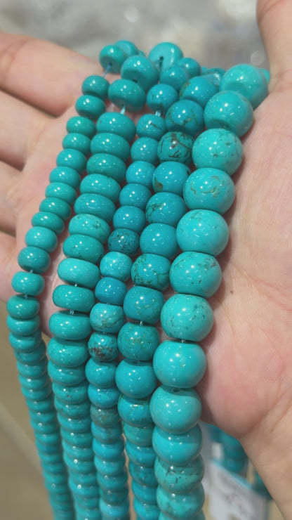Round turquoise Chinese disc bead