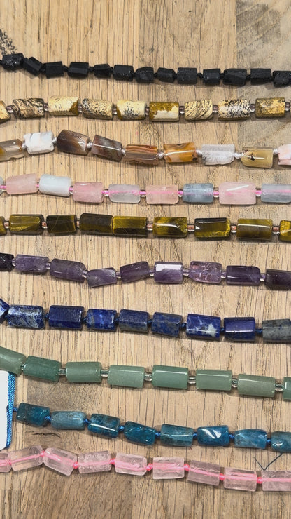 Fil de perle forme cylindrique 8x12 mm (35 pierres disponible)