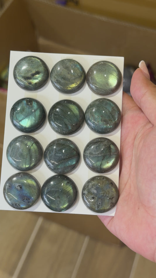 Lot de 20 pendentif Cabochon rond Labradorite AAA 25 mm