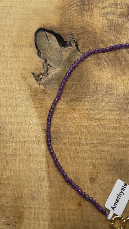 Collier Pendentif en améthyste avec pierre Zircon couleur aléatoire (8 formes disponible)