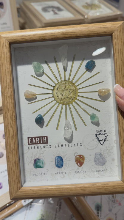 Cadre “EARTH Element Gemstones” – Pierres Naturelles de l’Élément de la terre 20,5x15.5 cm