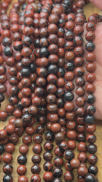 Mahogany Obsidian Bead Strand A