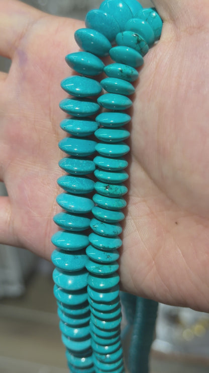 Fil de perles rondelles en Turquoise de Chine