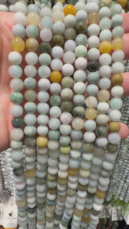 Fil de perle Jade de Birmanie multicolore AA