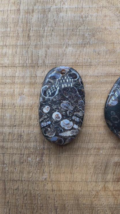 Pendentif Agate Turitelle forme aléatoire percé devant réf 12x20