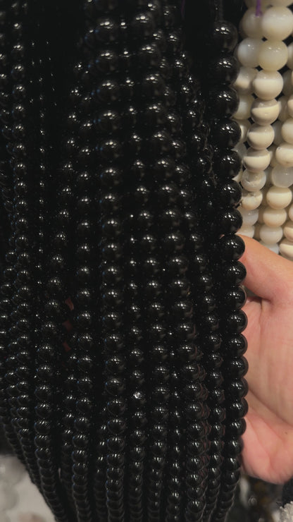 Black Onyx Bead Strand A