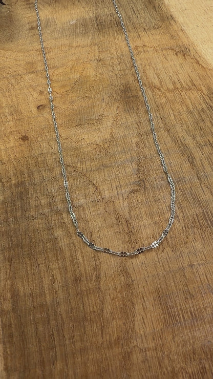 Pack of 10 stainless steel silver chains 50 cm model 24